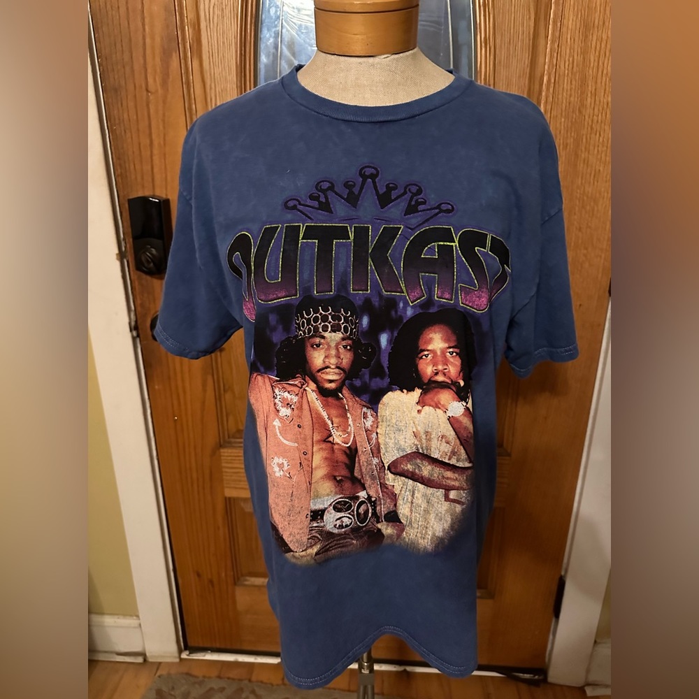 OUTCAST Graphic TShirt Blue Large UNISEX - Picture 2 of 5